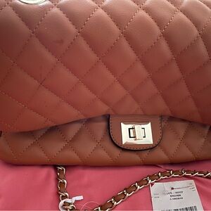 Elegant Quilted Tan Shoulder Bag
